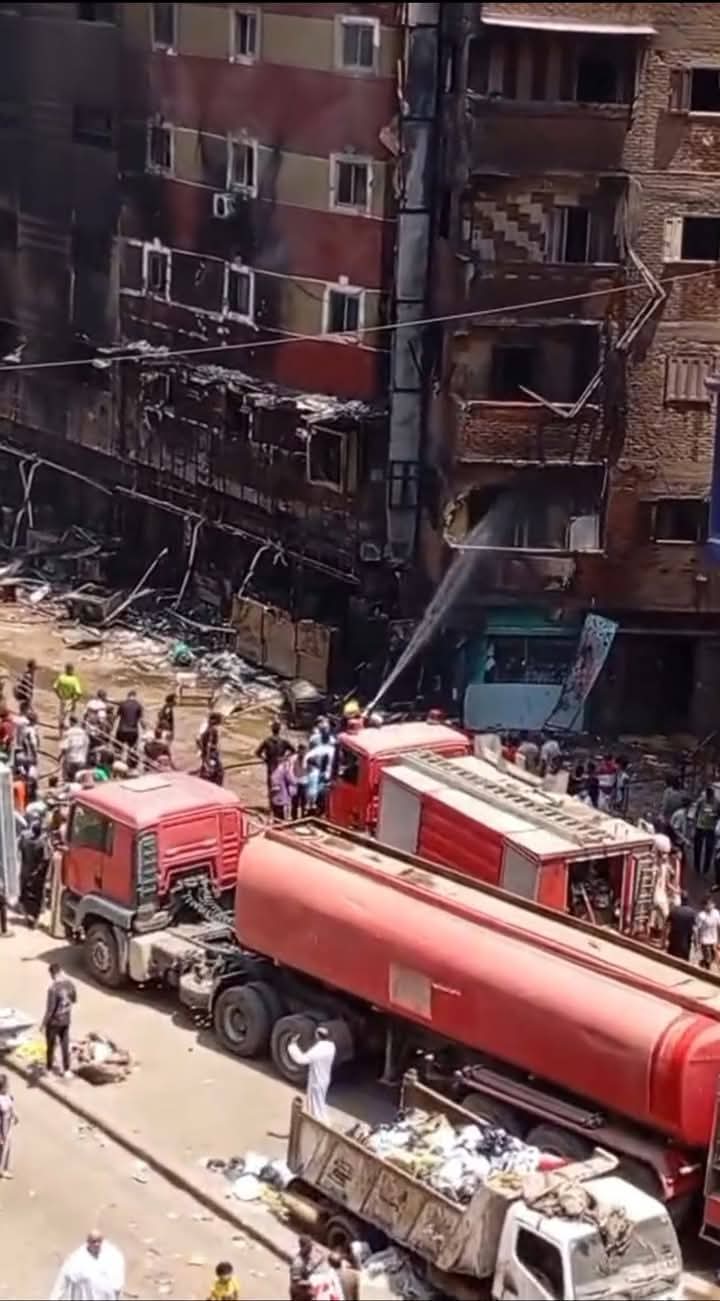 نشوب حريق هائل بمدينة الخصوص بالقليوبية