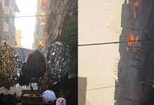 نشوب حريق هائل بعمارة سكنية بالمرج